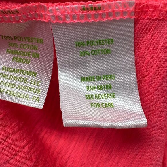 Lilly Pulitzer Short Sleeve V-Neck Pink Top Size Medium - Picture 4 of 5